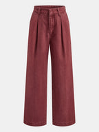 Plisado Corte Recto Jeans