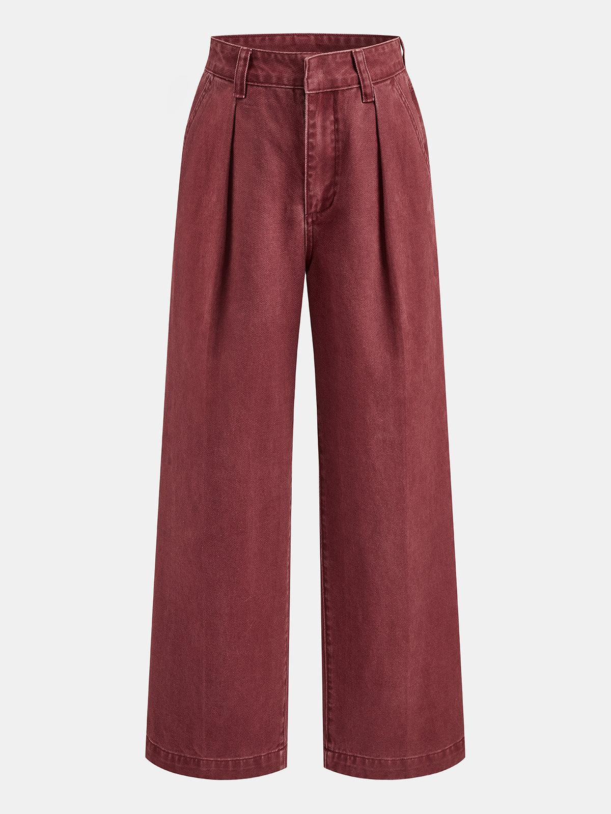 Plisado Corte Recto Jeans