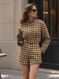 Houndstooth Cropped Chaqueta Shorts Co-ord Set