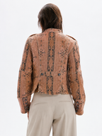 Vintage Floral Jacquard Cruzado Chaqueta