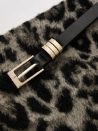Con Cinturón Fuzzy Leopardo estampado mini Falda