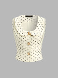 Chaleco de Lunares con Cuello Bebé