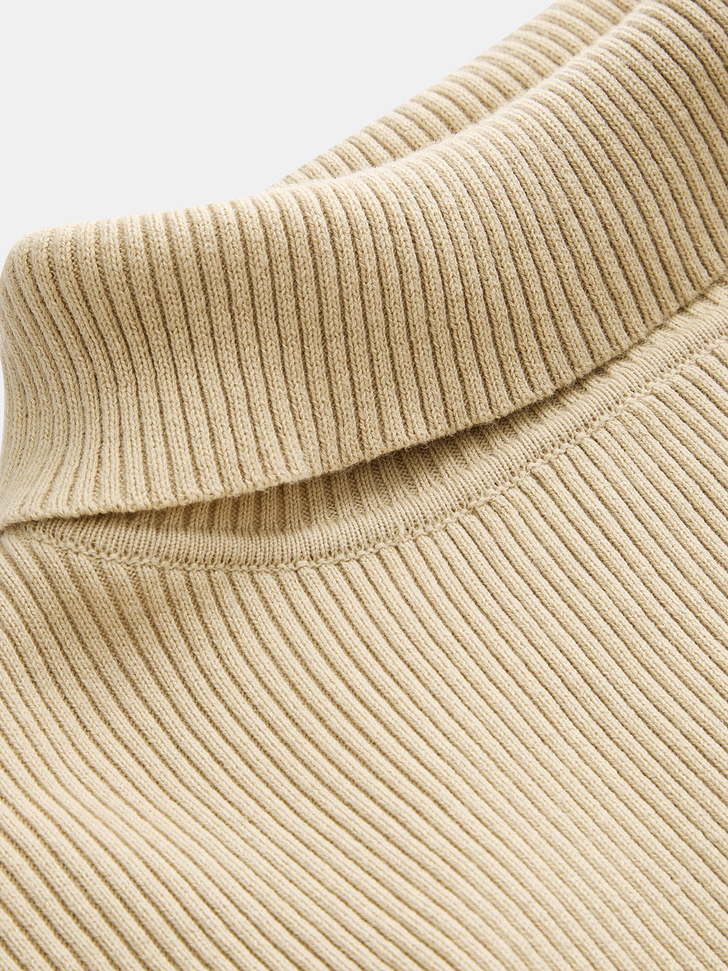 Cuello Alto Balloon manga Ribbed Punto Minivestido