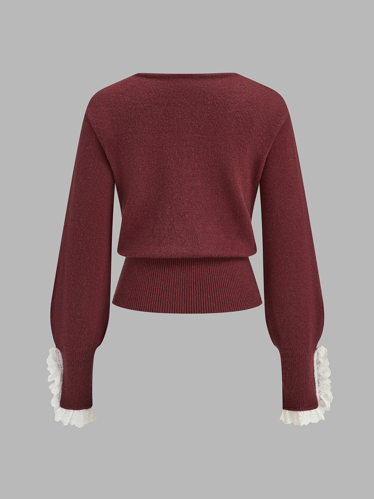 Encaje-Cuff Cropped Punto jersey