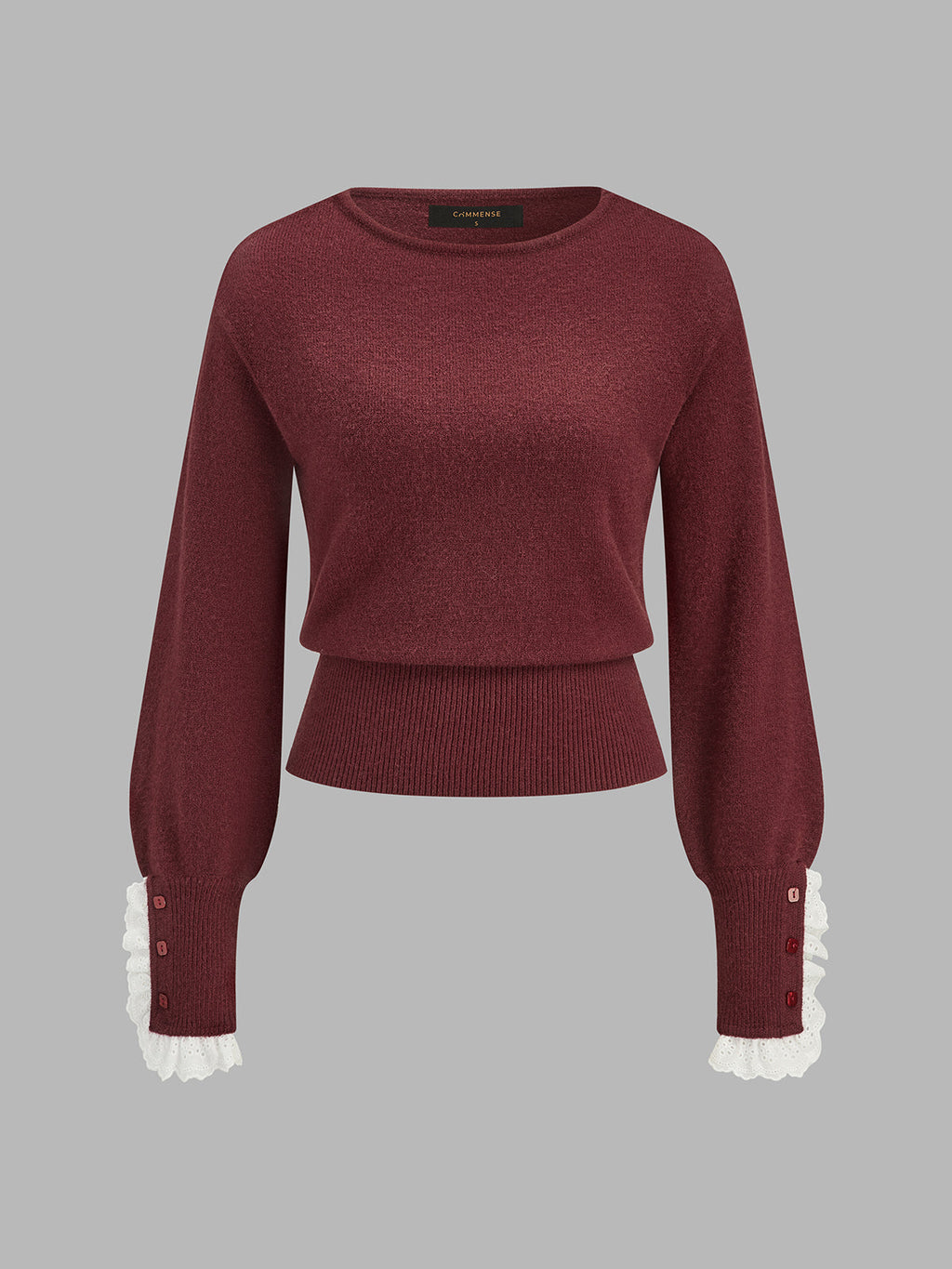 Encaje-Cuff Cropped Punto jersey