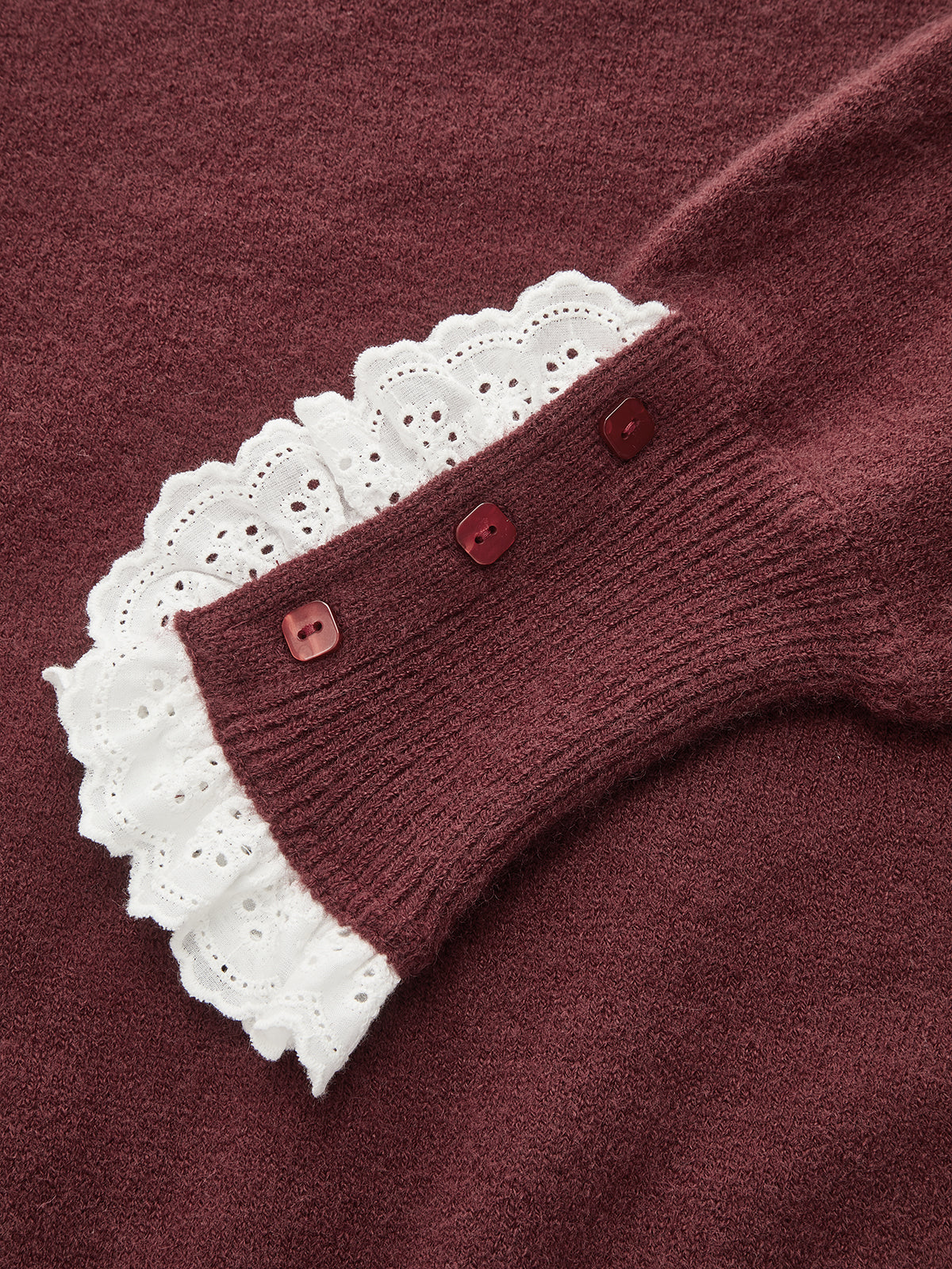 Encaje-Cuff Cropped Punto jersey