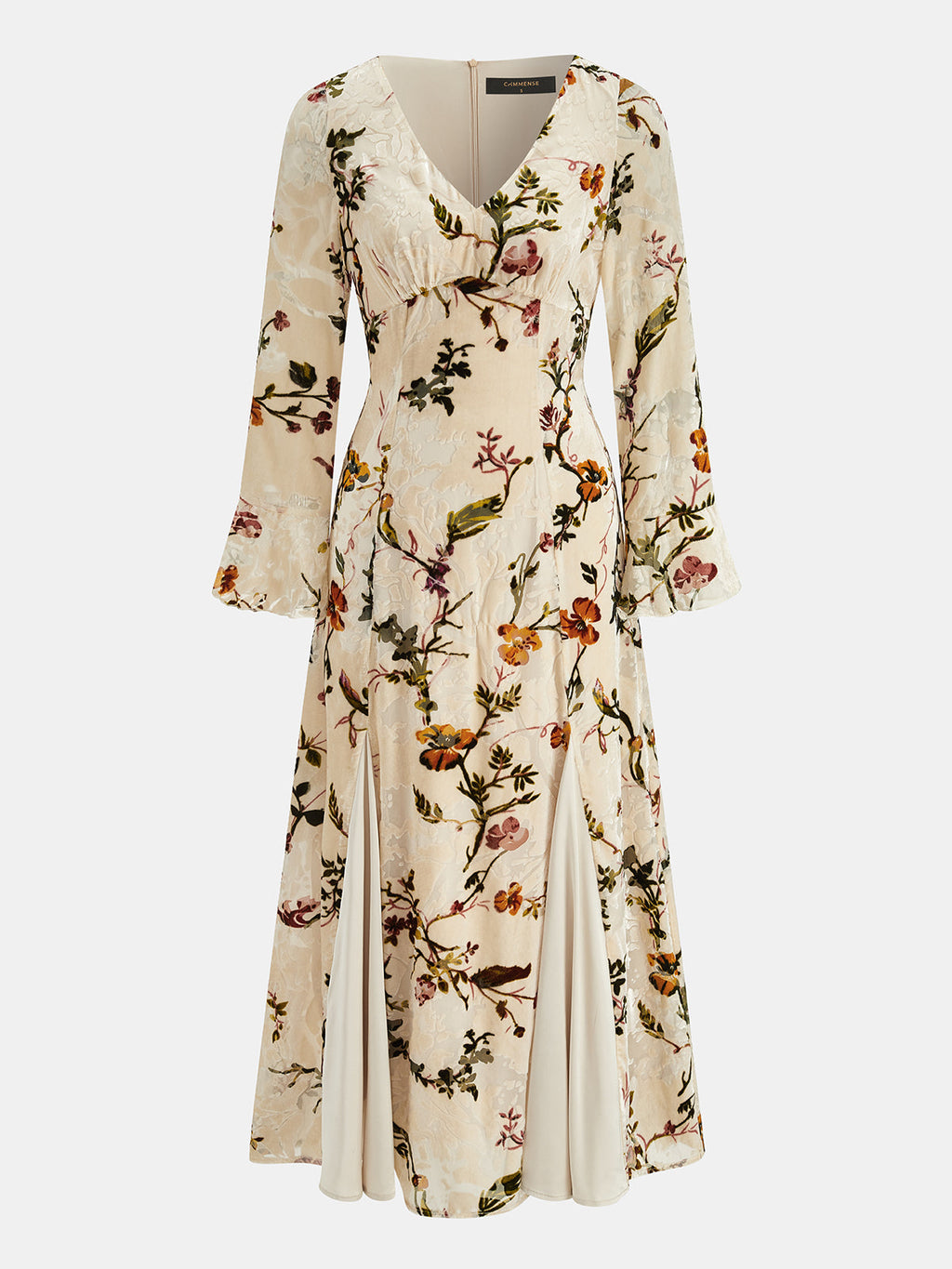 Vestido Maxi de Terciopelo Floral