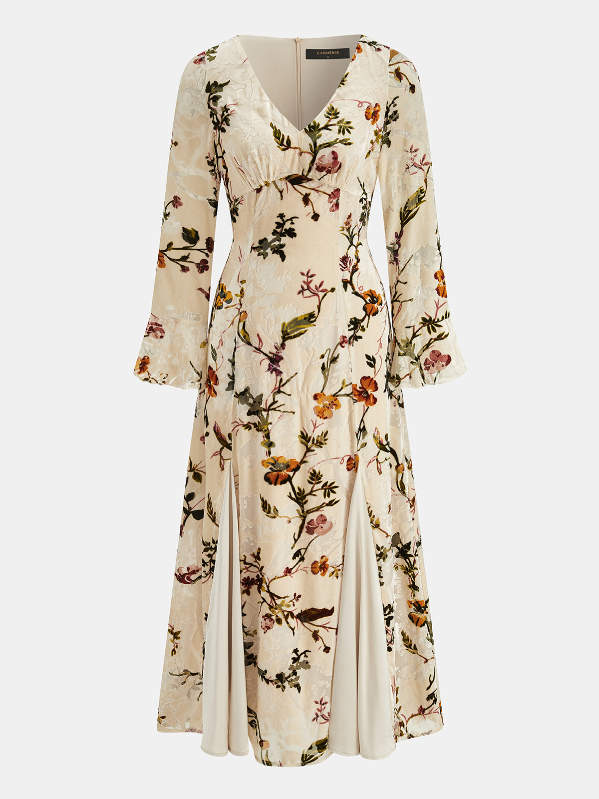 Vestido Maxi de Terciopelo Floral