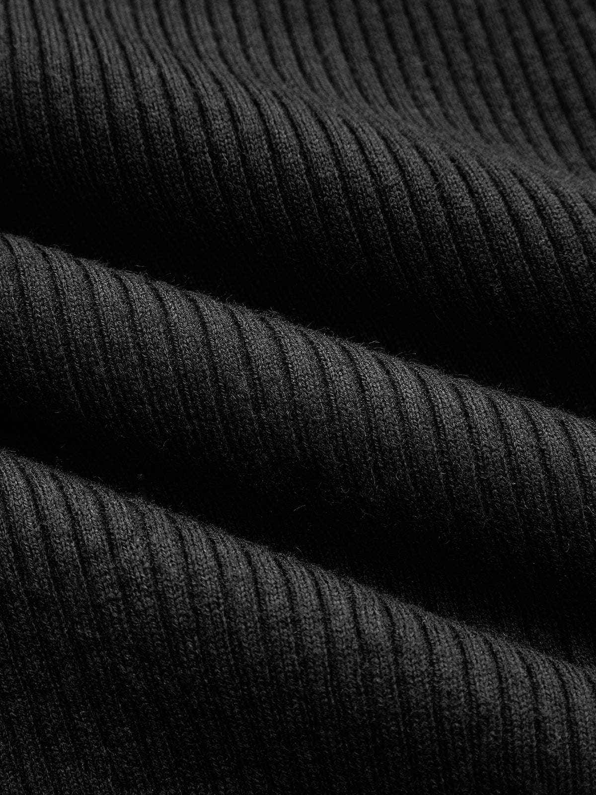 Polo cuello Ribete en Contraste Flare-manga Punto Vestido