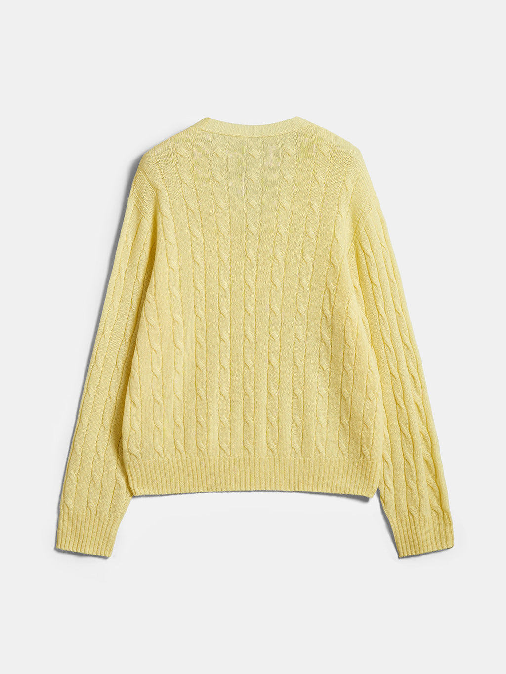 Mezcla de Lana Escote V Cable Punto jersey