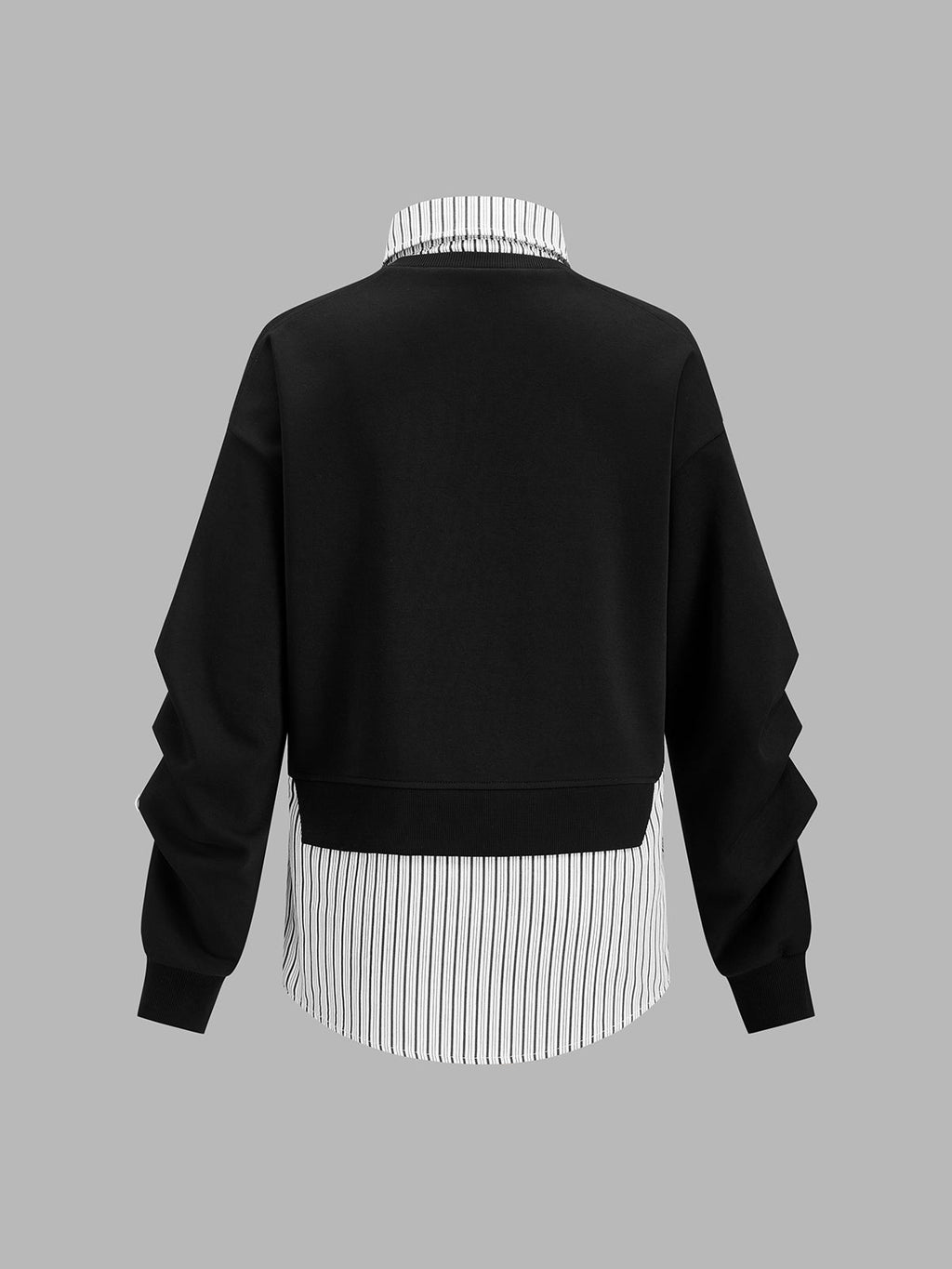 Rayas Camisa Panel efecto Dos Piezas Sweatshirt