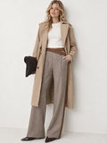 Faux-Ante Panel Houndstooth Pierna Ancha Pantalón