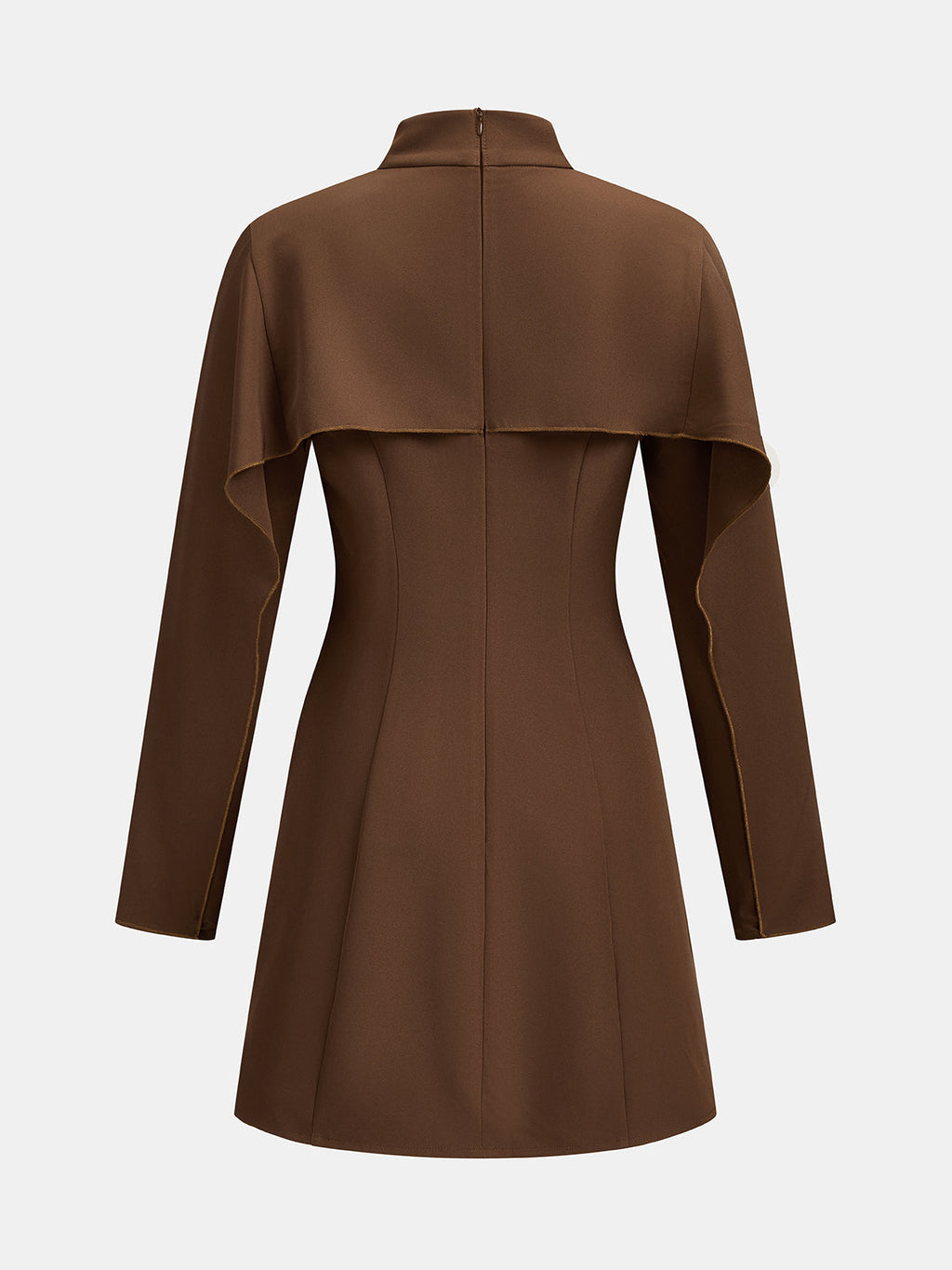 Alto cuello Capa-Volantes Corte A Vestido