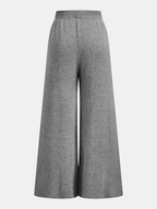 Escote Drapeado Drapeado Punto Top & Cintura Elástica Pantalón Set
