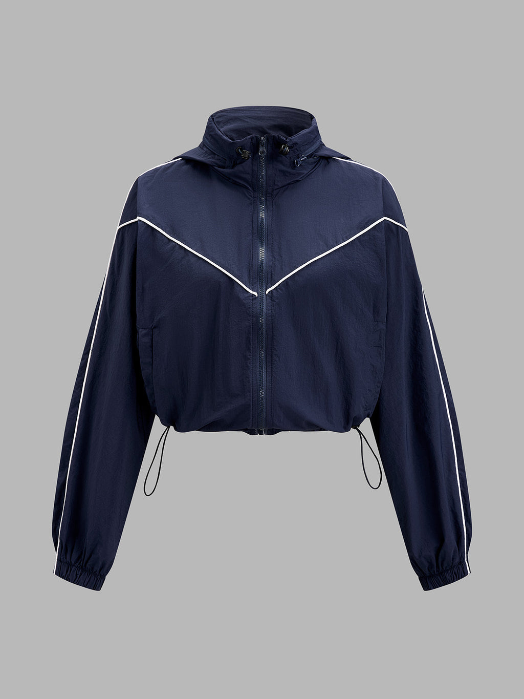 Hidden-Hood Drawstring Track Dos Piezas Outfit