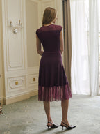 Vestido Canalé con Bajo Transparente