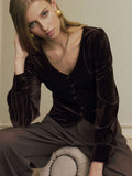 Blusa de Terciopelo Entallada