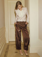Satinado Multi-Pocket Cargo Pantalón