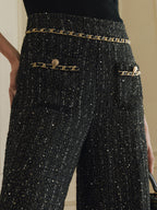 Pantalón Tweed con Lentejuelas