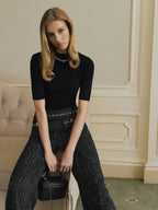 Pantalón Tweed con Lentejuelas