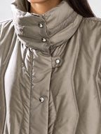 Drawstring cintura Quilted Puffer Abrigo