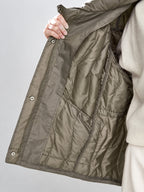Drawstring cintura Quilted Puffer Abrigo