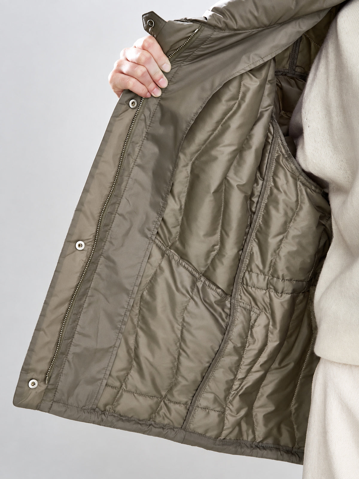 Drawstring cintura Quilted Puffer Abrigo