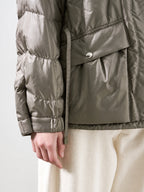 Drawstring cintura Quilted Puffer Abrigo