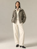 Drawstring cintura Quilted Puffer Abrigo