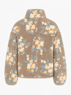 Floral estampado Zip-Up Fleece Chaqueta