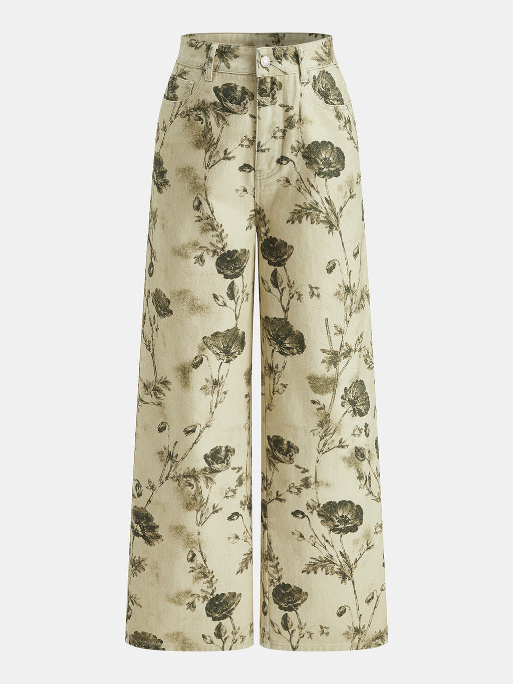 Vintage Floral Corte Recto Jeans