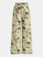 Vintage Floral Corte Recto Jeans