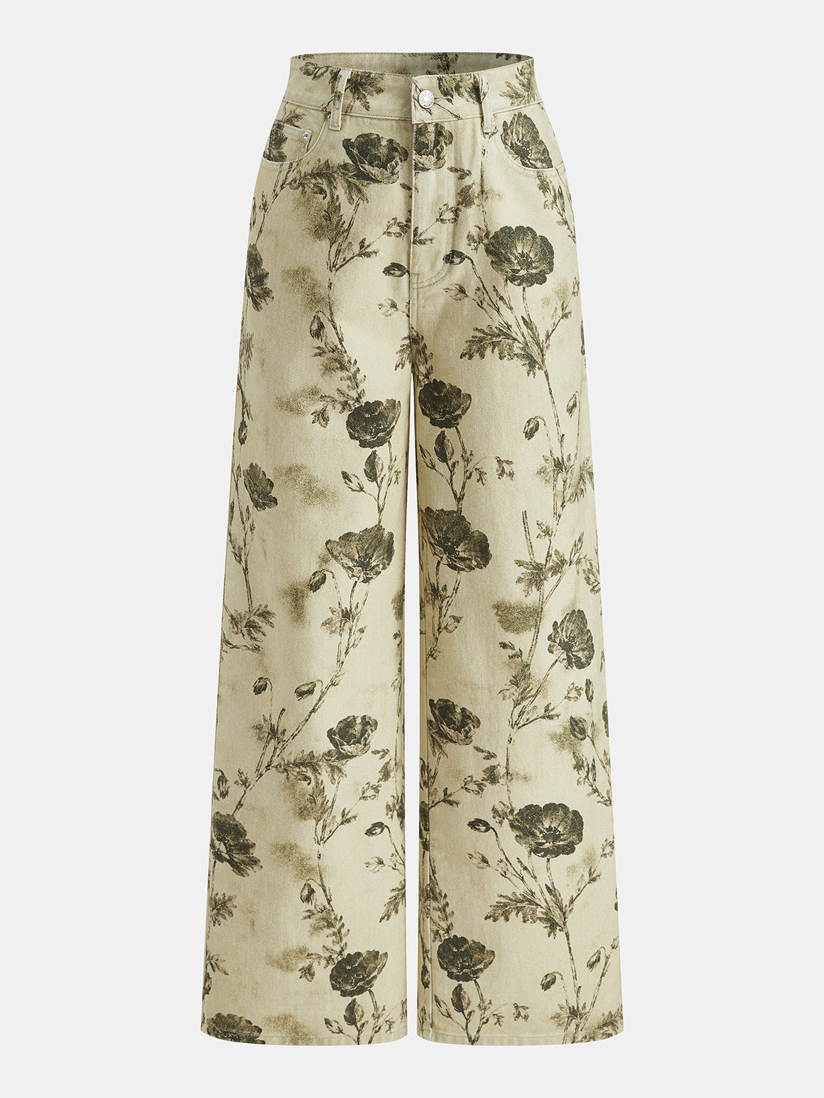 Vintage Floral Corte Recto Jeans