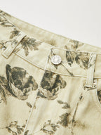 Vintage Floral Corte Recto Jeans