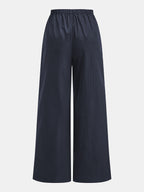 Cintura Elástica Fluido Pierna Ancha Pantalón