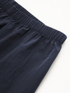 Cintura Elástica Fluido Pierna Ancha Pantalón