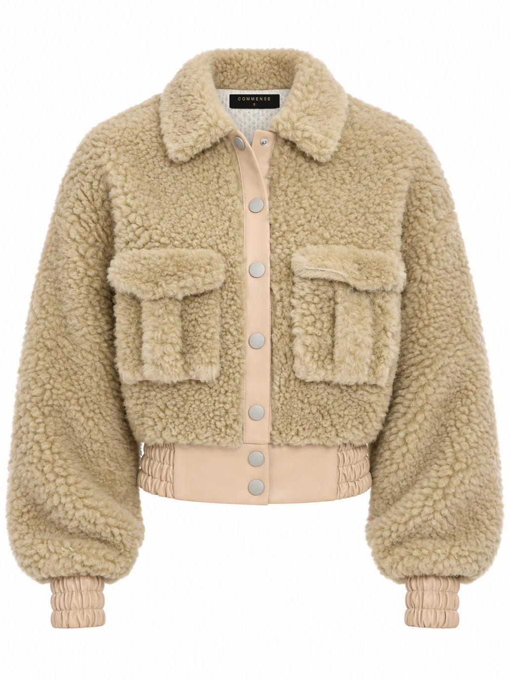 Efecto Piel ribete Sherpa Bomber Chaqueta