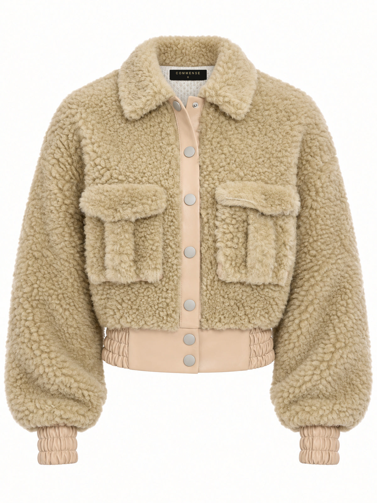 Efecto Piel ribete Sherpa Bomber Chaqueta