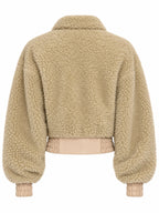 Efecto Piel ribete Sherpa Bomber Chaqueta