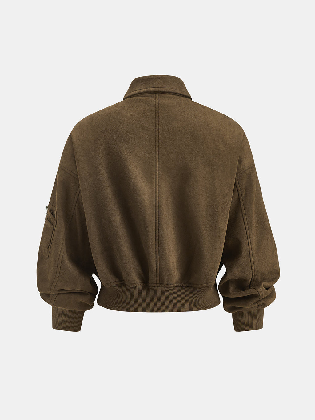 Faux-Ante Cropped Zip-Up Bomber Chaqueta