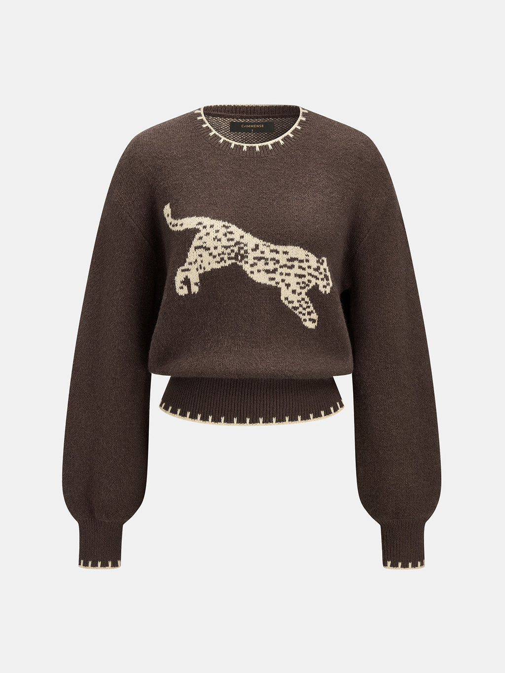 Leopardo Intarsia Punto jersey