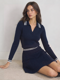 Rayas ribete Cable-Punto Polo jersey