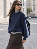 Rayas Panel manga Drop-Shoulder Sweatshirt