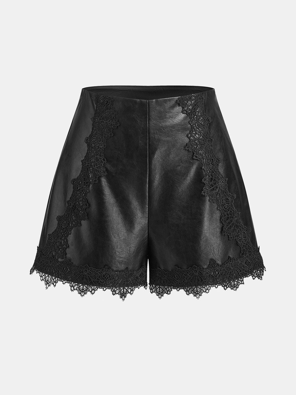 Short Efecto Piel con Encaje