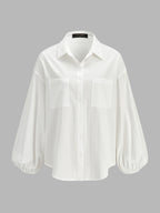 Dual-Pocket Balloon manga Fluido Camisa