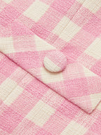 Gingham Tweed Chaqueta mini Falda Set