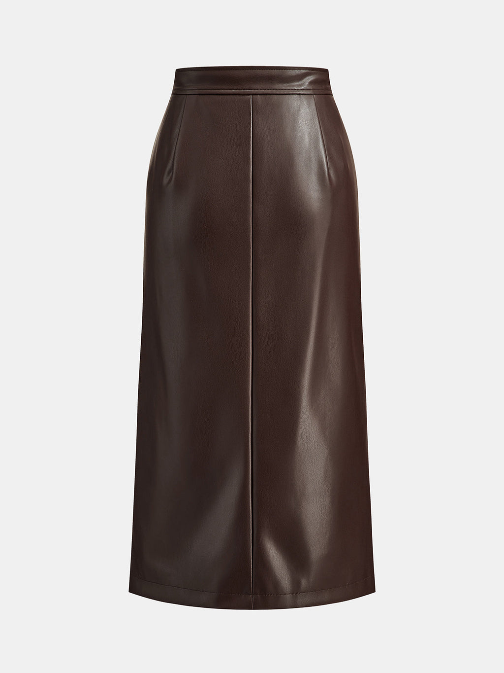 Efecto Piel Zip-frontal midi Falda