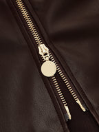 Efecto Piel Zip-frontal midi Falda