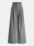 Drapeado Cruzado Blusa & Pierna Ancha Pantalón Set