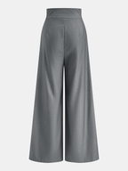 Drapeado Cruzado Blusa & Pierna Ancha Pantalón Set